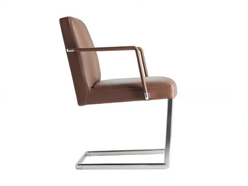 CHANCELLOR CONFERENCE - Cantilever upholstered leather chair with armrests by Poltrona Frau - view 3